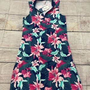 Tommy Bahama Navy and Pink Floral Top